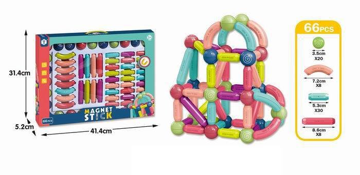 Klocki Magnetyczne 66 Elementów