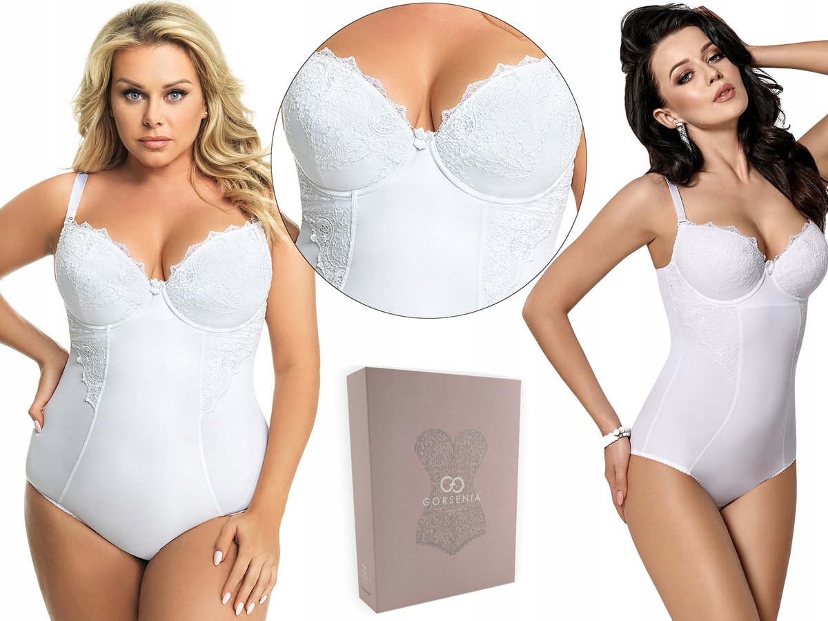 Modelujące BIAŁE body GORSENIA G184 LIVIA, 75B