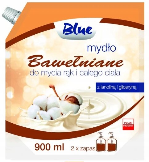 Delko BLUE Mydło w płynie zapas bawełniane 900ml