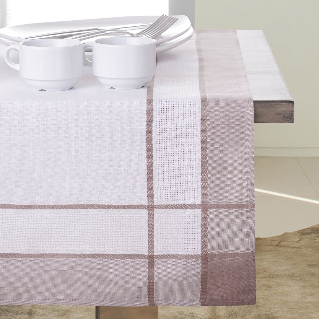 DecoKing Decoking - Obrus w kratkę - Brązowy 60x120 cm