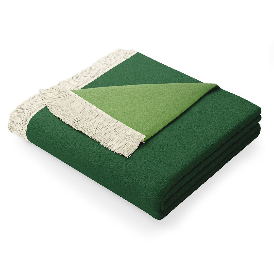 Zielony koc z domieszką bawełny AmeliaHome Franse, 150x200 cm