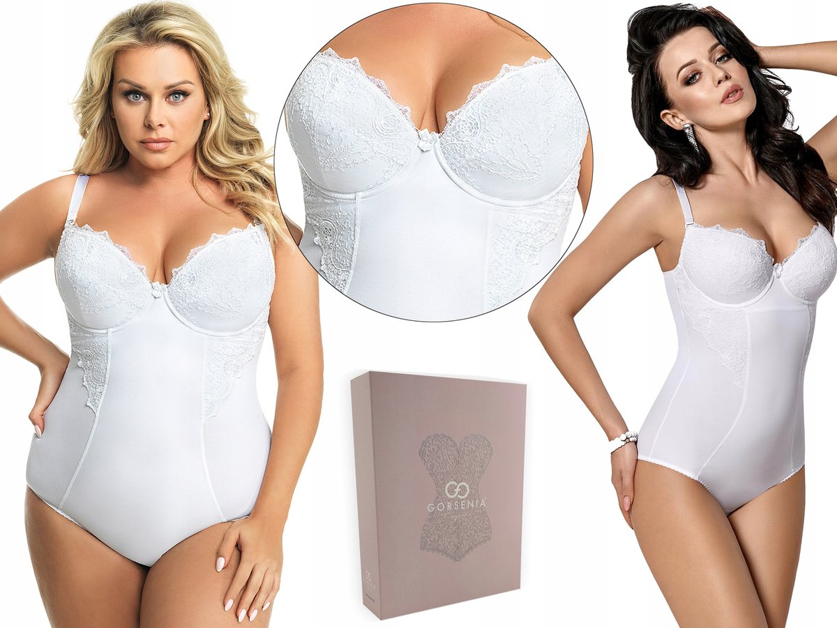 Modelujące BIAŁE body GORSENIA G184 LIVIA, 85D