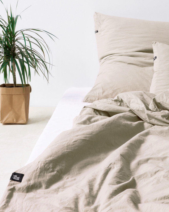 Pościel bawełna 140x200 + 1x50x60 Piaskowy HOP DESIGN, 3 elementy