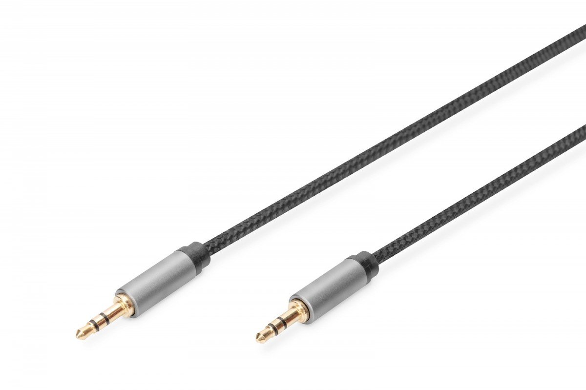 Kabel połączeniowy audio MiniJack Stereo Typ 3.5mm/3.5mm M/M nylon 1m