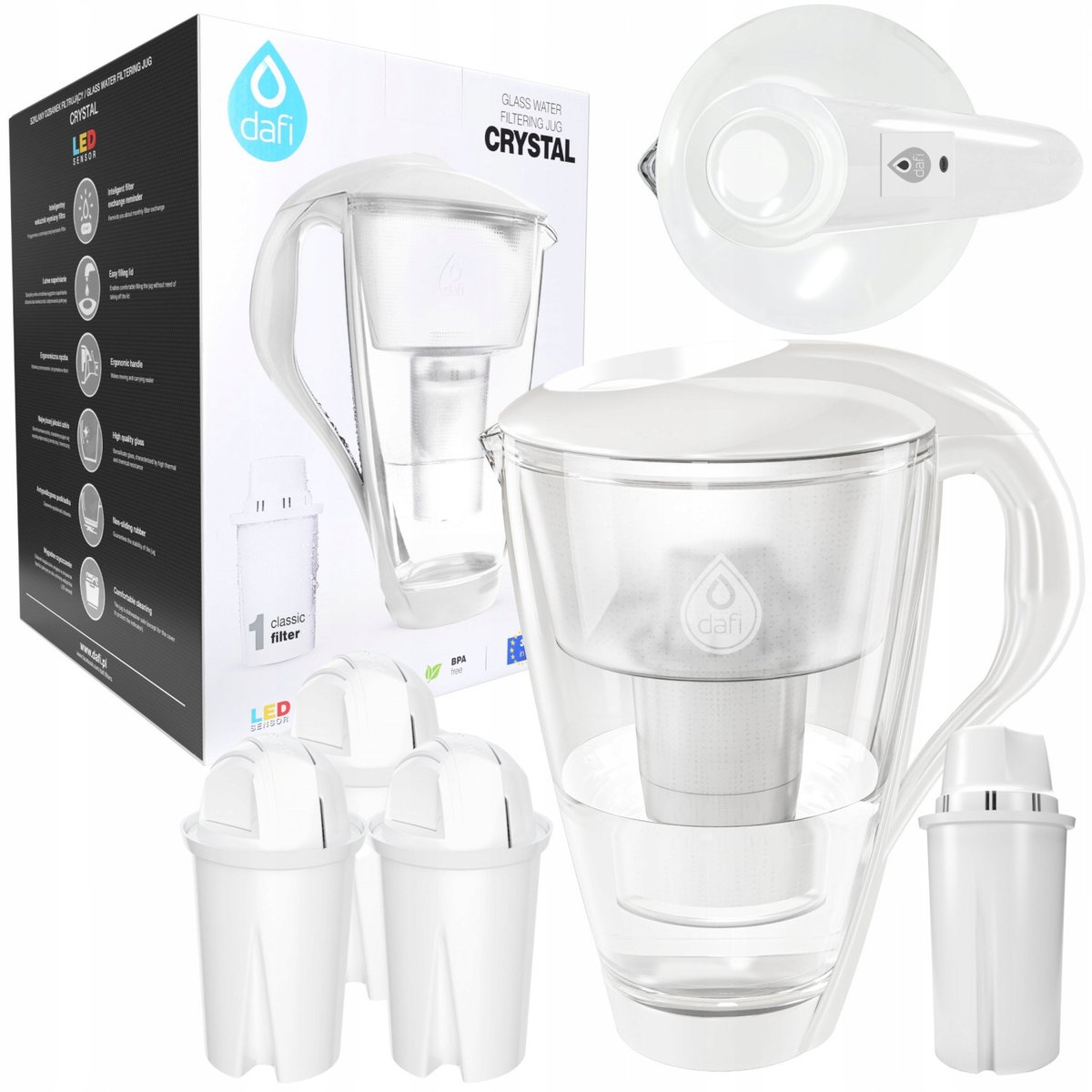 Dzbanek Filtrujący Dafi Crystal + 3X Filtr Wessper