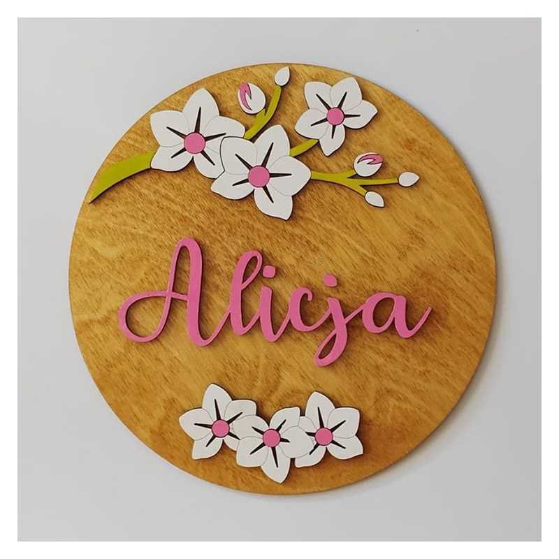 Lampka Kwiaty Z Imieniem Led Rozmiar Xl/Drevniane.Pl