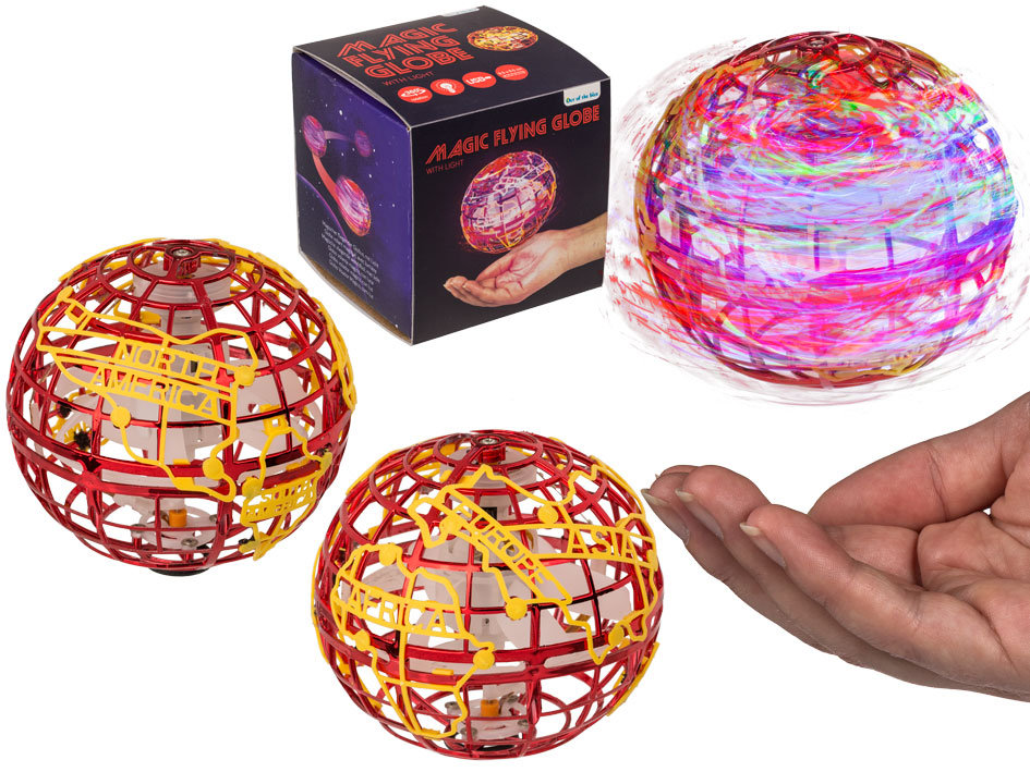 Magiczny latający globus - czerwono-żółty