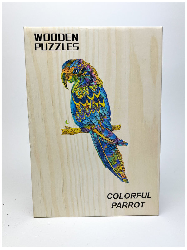Puzzle Drewniane A4 Kolorowa Papuga