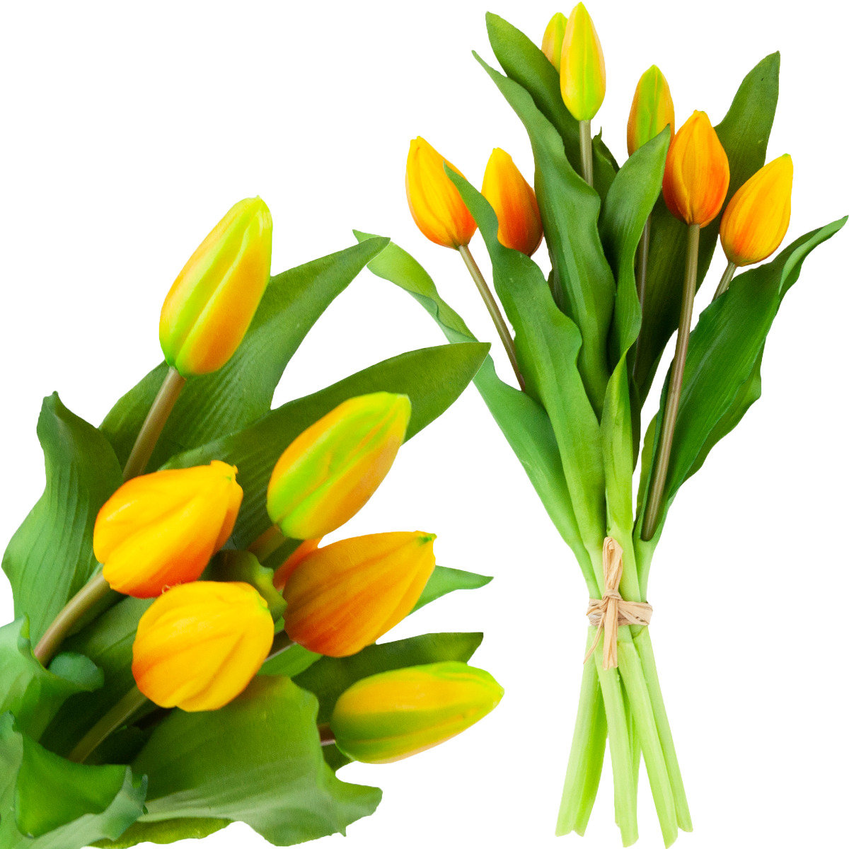Tulipan Gumowany Bukiet X7 Pomarańczowe Jak Żywe