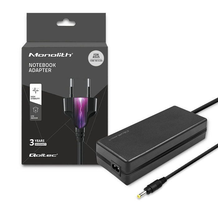 Qoltec Zasilacz Do Asus 120W 19V 6.32A 5.5*2.5 +Kabel Zasilający