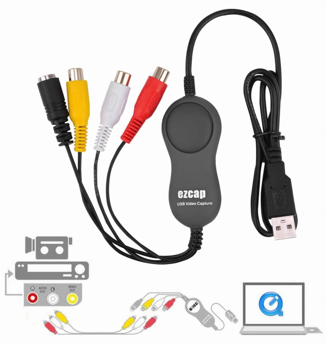 Grabber Usb Przechwytywanie Z 3X Rca  Av/ S-Video