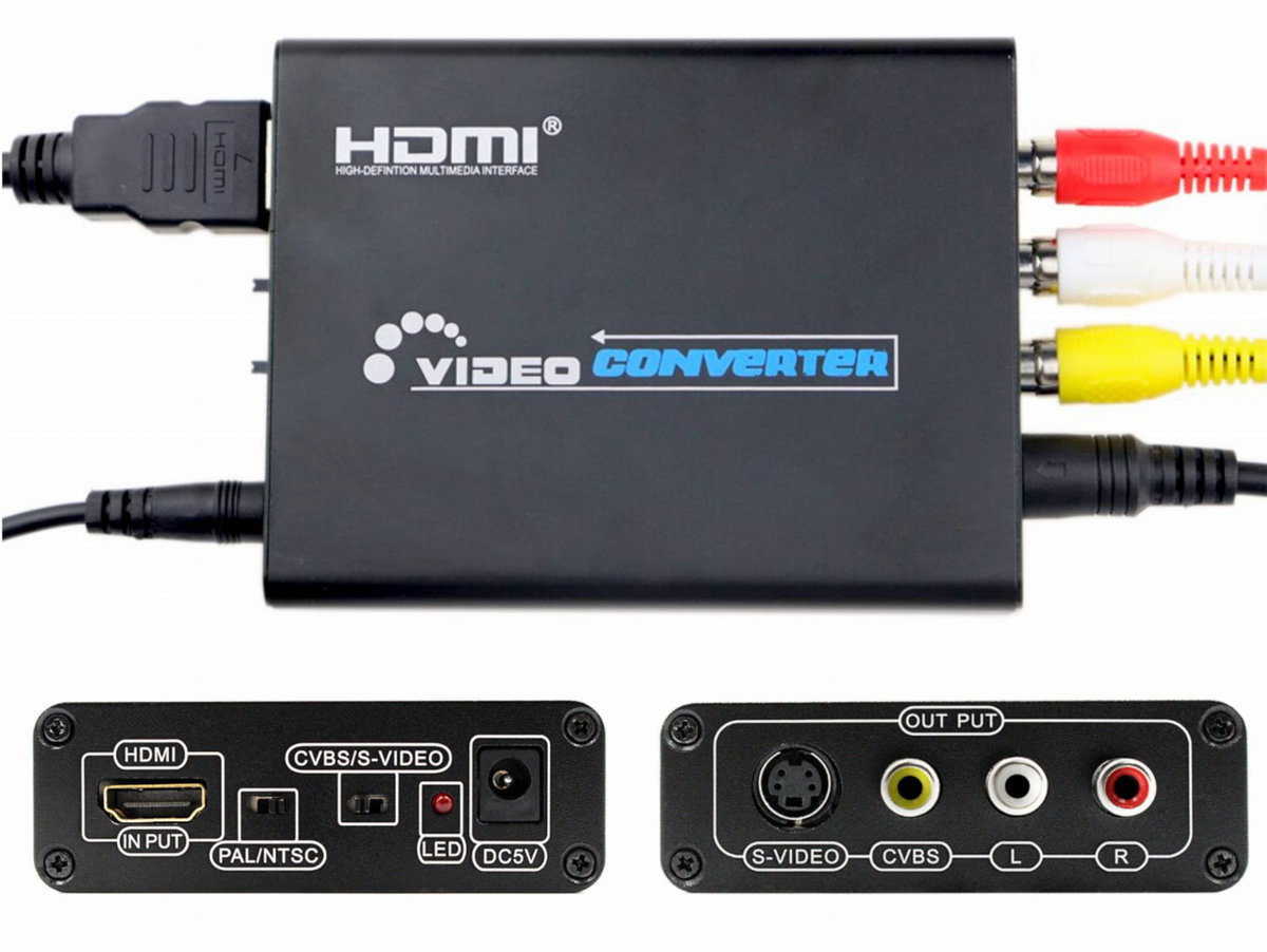 Konwerter z Hdmi Pal/ntsc na do S-video Rca Av 3x