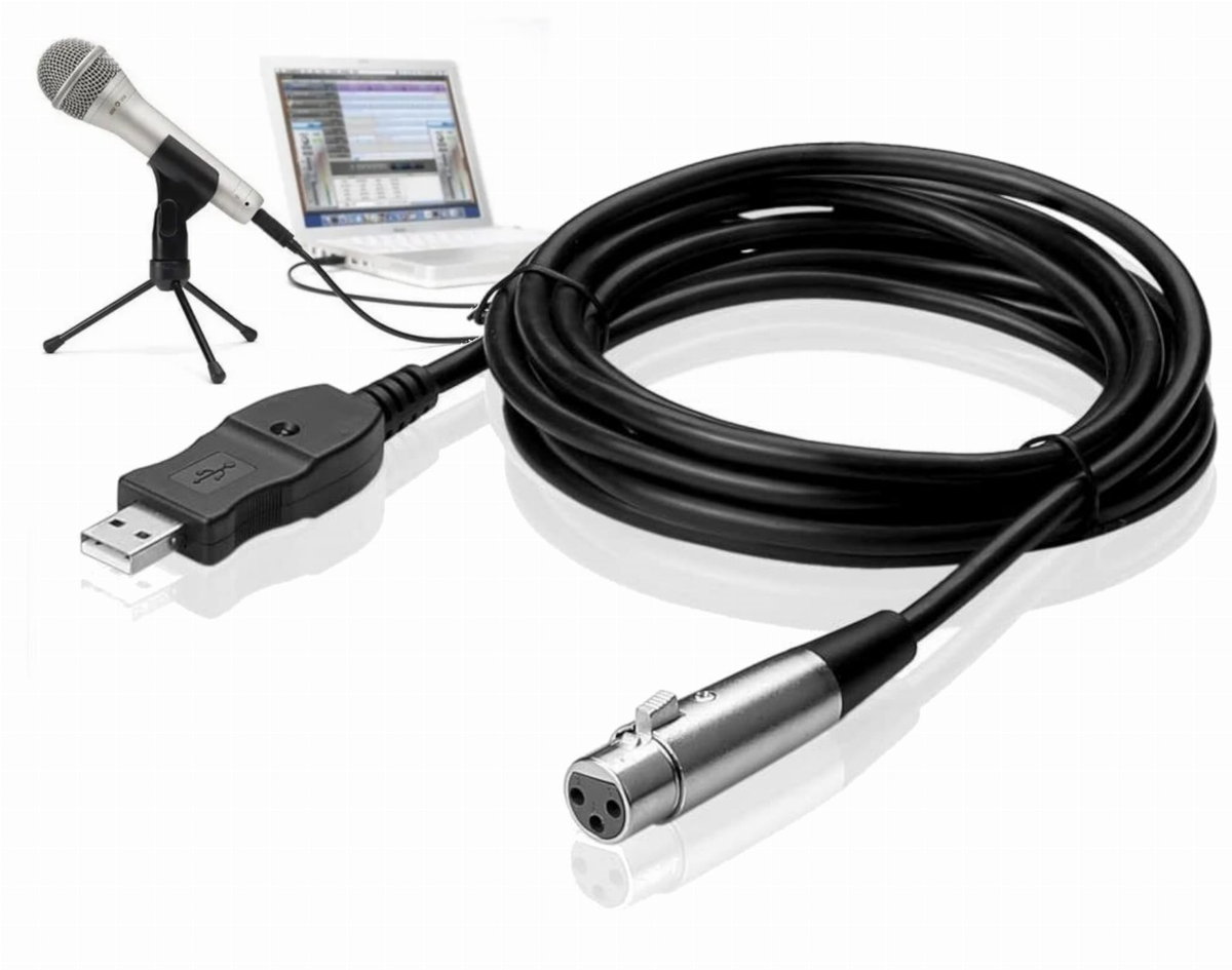 Xlr kabel mikrofonowy 3m interfejs pod Usb Pc