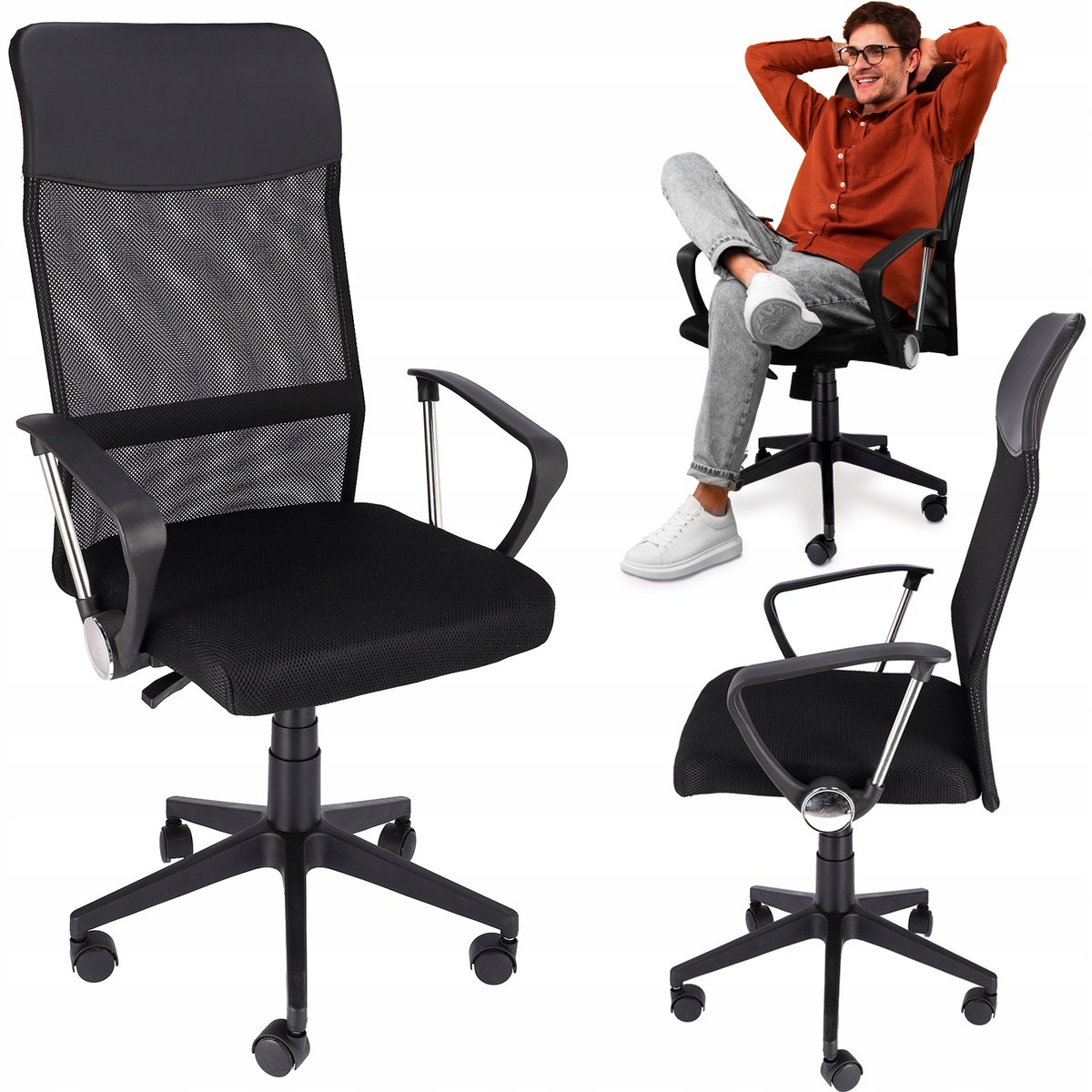 Fotel Obrotowy Biurowy Do Biurka Krzesło Siatka Zoom