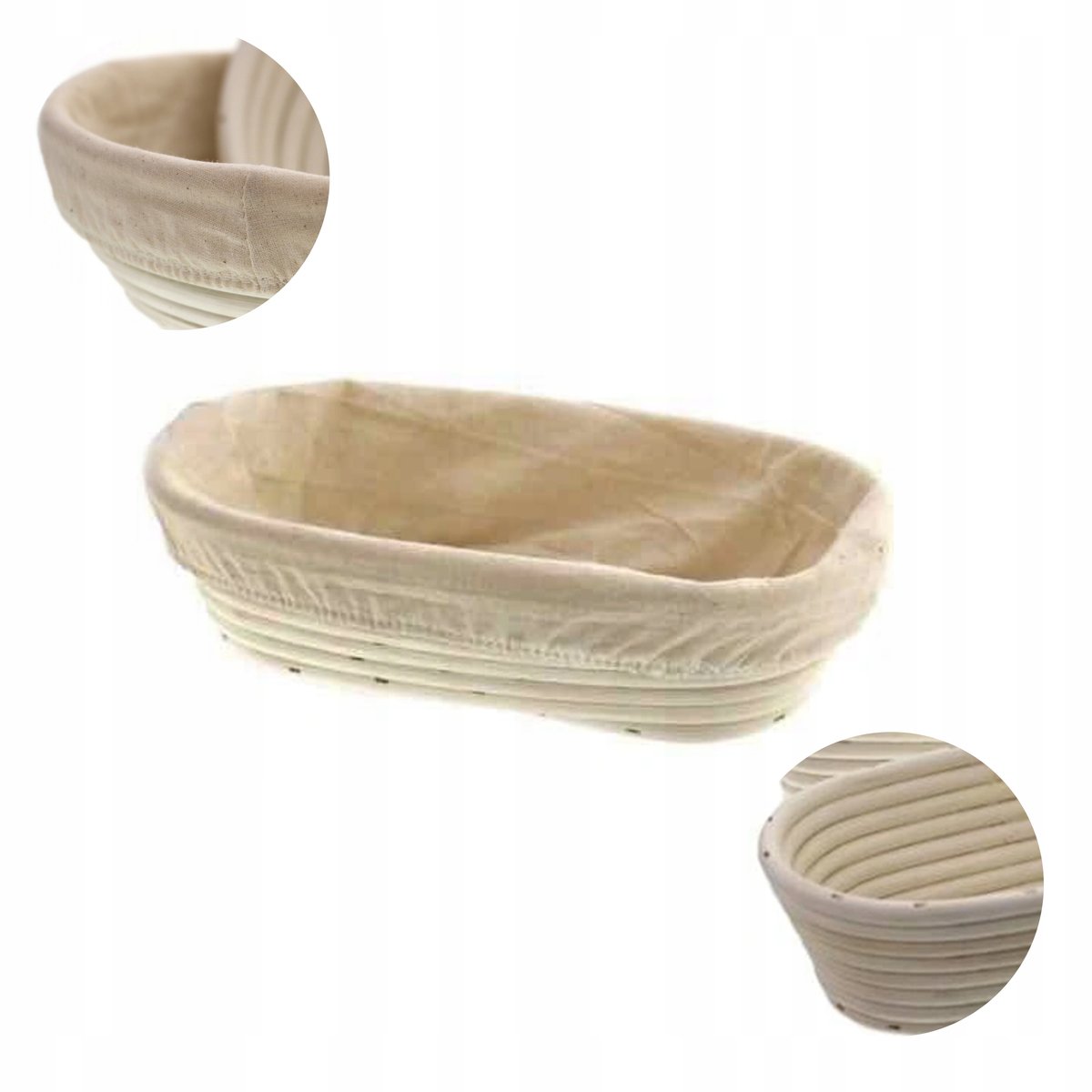 Koszyk ratan do wyrastania chleba 32 cm owalny
