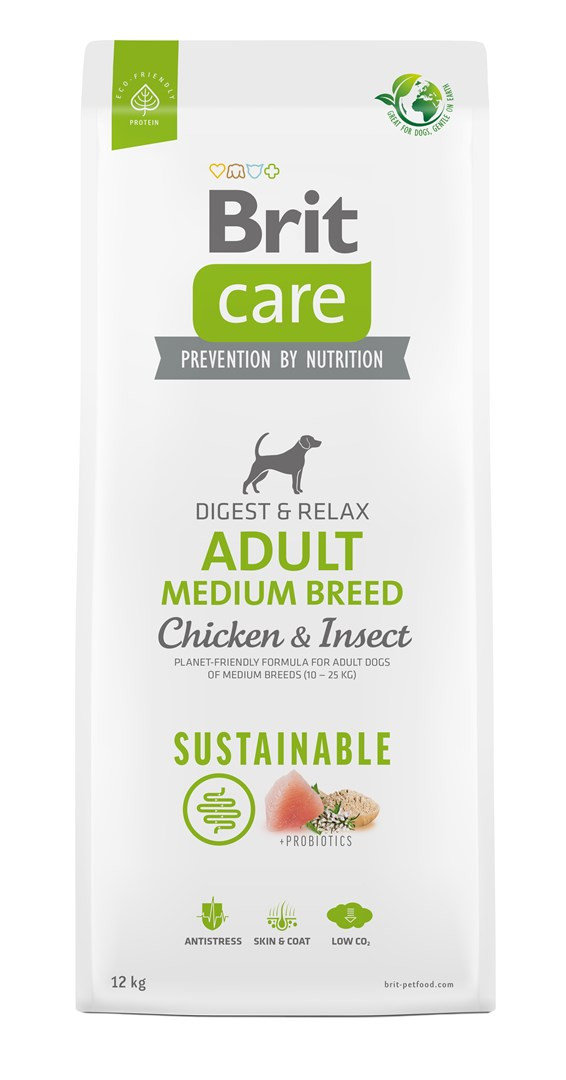 Brit Care Sustainable Adult Medium Chicken&insect 12 kg