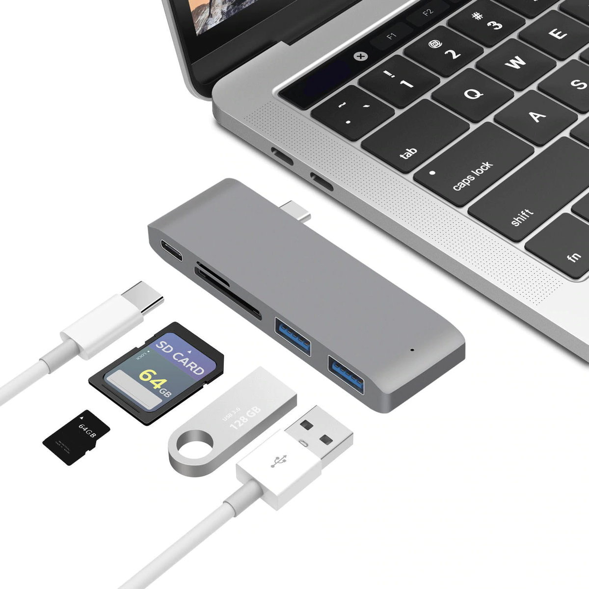 Adapter Hub Usb-c 5w1 MacBook Pro Air Usb Sd Tf