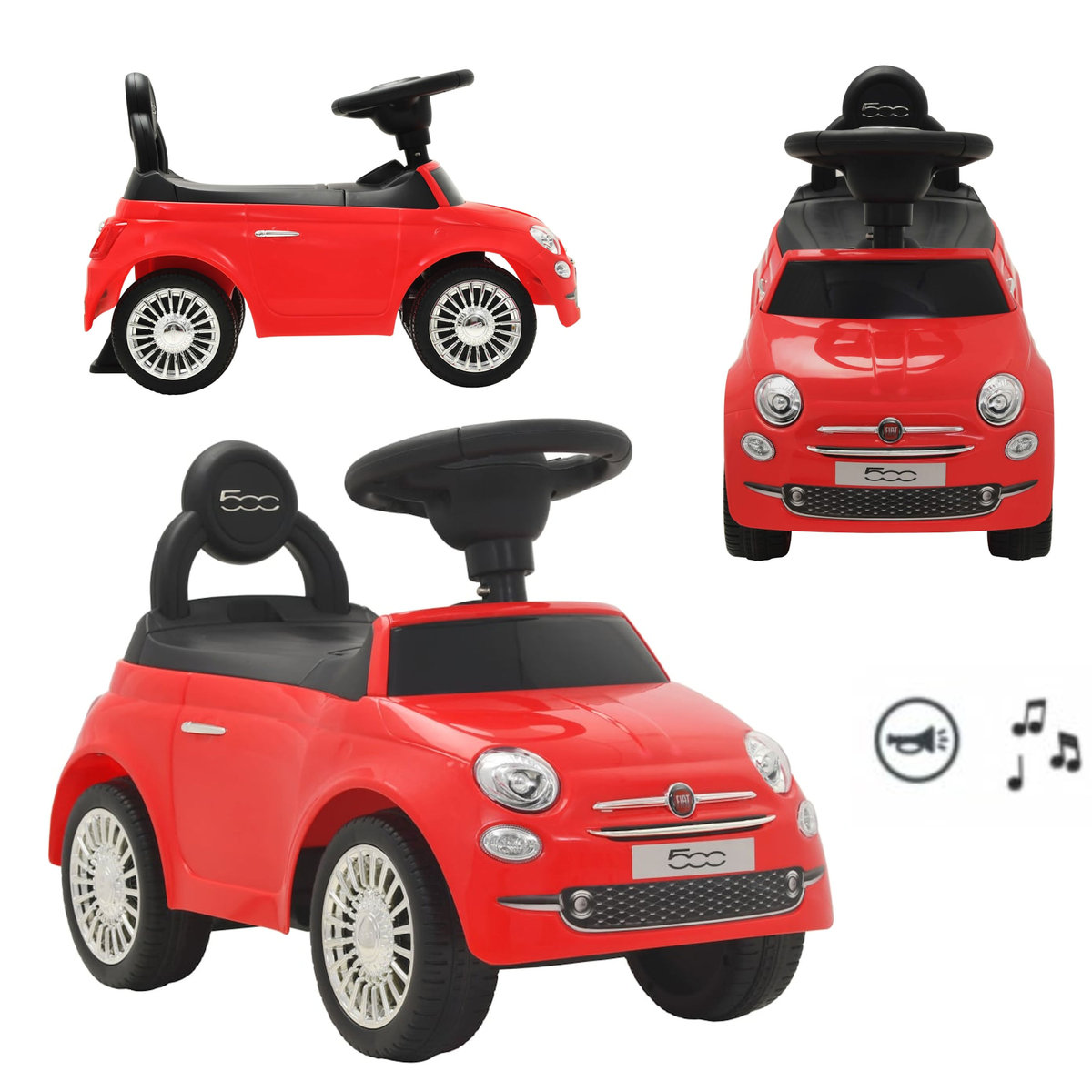 Jeździk Autko Fiat 500 Pchacz Czerwony Coil