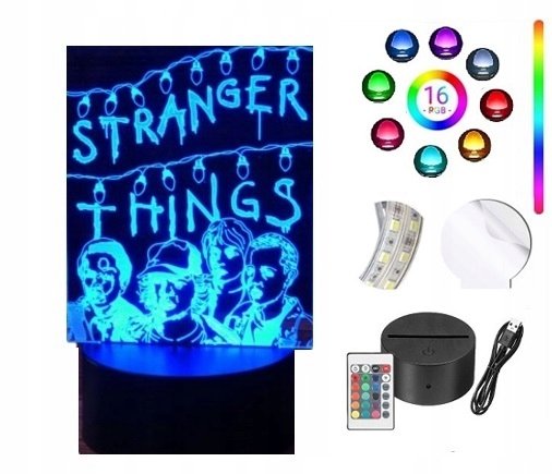 Lampka na biurko Stranger Things 16kol LED PLEXIDO