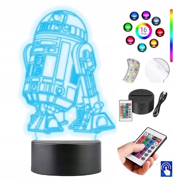Lampka na biurko Droid R2-D2 16kolorów LED PLEXIDO