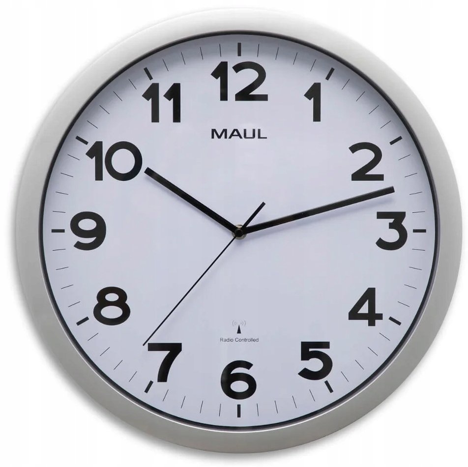Maul Maul zegar radiowy, tworzywo sztuczne, srebrny,  40 cm 9053595