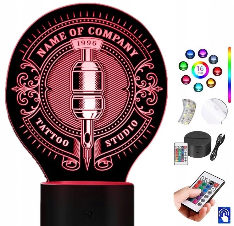 Lampka na biurko Studio Tatuażu Tattoo LED PLEXIDO