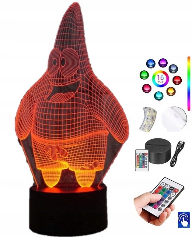 Lampka na biurko Spongebob 16kolorów LED PLEXIDO