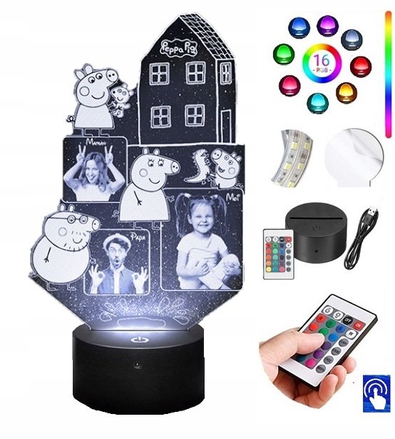 Lampka na biurko Świnka Peppa 16kol. LED PLEXIDO