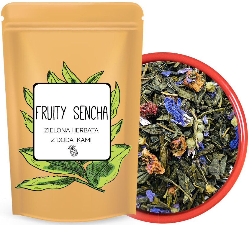 ❣️FRUITY SENCHA❣️ Zielona herbata ➕Ananas➕Truskawka➕Porzeczka. Smakowa z dodatkami zielona herbatka LEO TEA