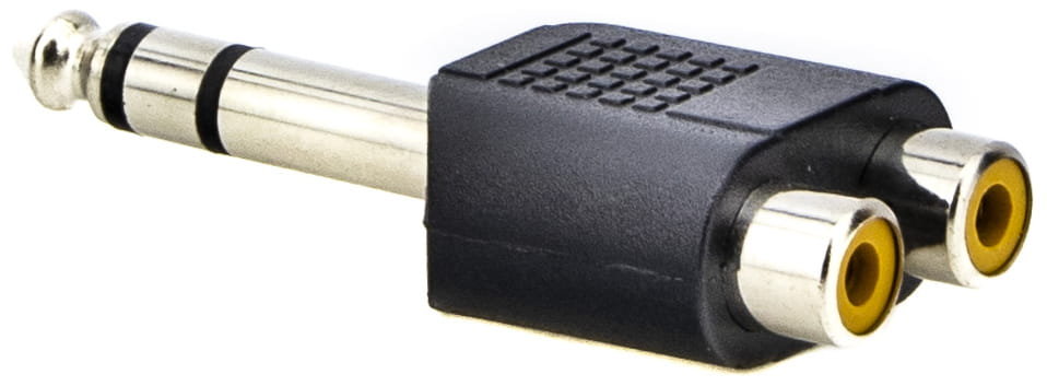 Adapter Jack 6,3mm męski na 2x Rca Chinch żeński