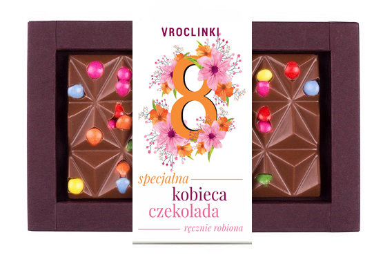Czekolada mleczna Z Lentilkami - Dzień Kobiet Pomarańczowa 8