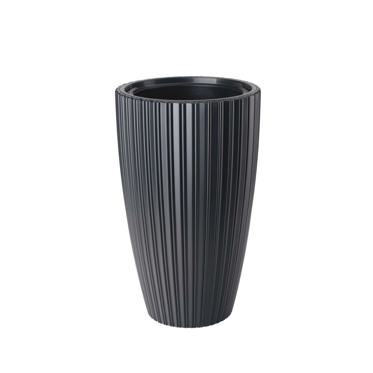 Donica wysoka Mika Slim śr.30 cm czarna Form-Plastic