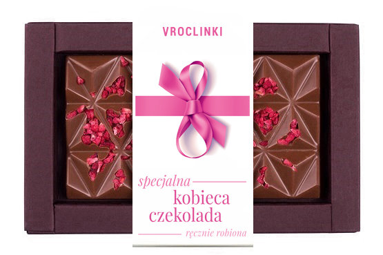 Czekolada mleczna Z Malinami - Dzień Kobiet Różowe Róże