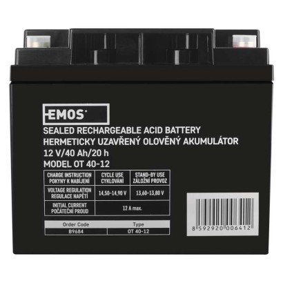 AGM Emos Akumulator 12V 40Ah M6 B9684 B9684