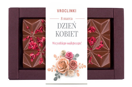 Czekolada mleczna Z Malinami - Dzień Kobiet Herbaciane Róże