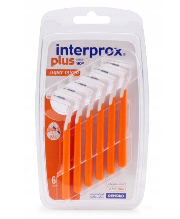 Interprox Interprox Plus Super micro PHD 0,7 - szczoteczki międzyzębowe z uchwytem, 6 sztuk ISO 1 - SUPER MICRO