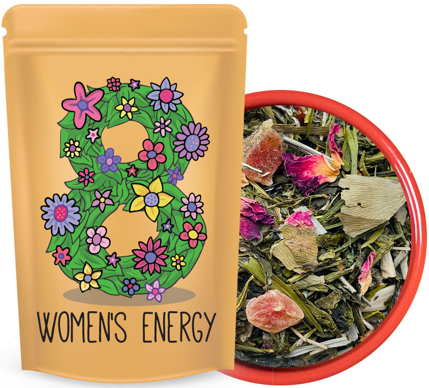 Women'S Energy Zielona Herbata Papaja Miłorząb Bambus Melisa Trawa Cytrynowa. Herbata Dzien Kobiet Pomysł Na Prezent Leo Tea