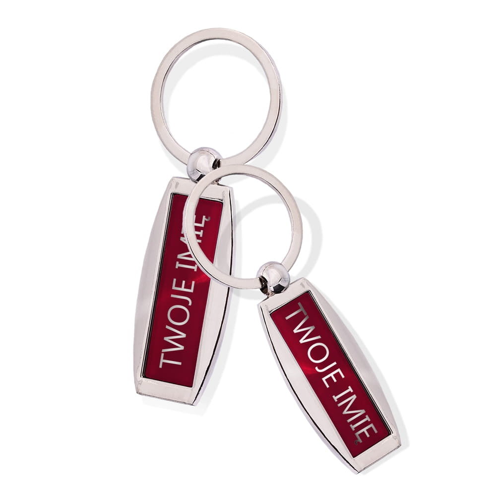 Brelok Metalowy Grawerowany - Czerwony - Imiona Damskie