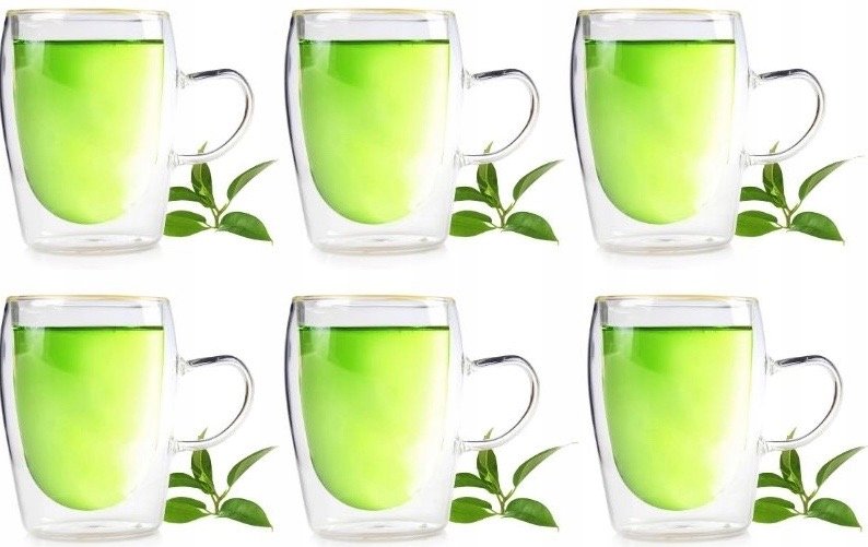 SZKLANKI TERMICZNE ZESTAW x6 DO KAWY HERBATY 300ml