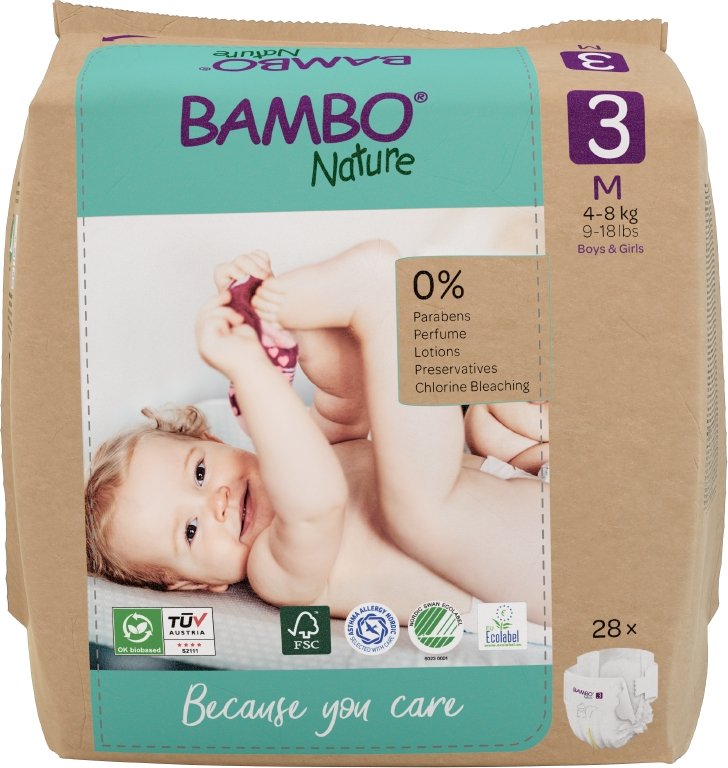 Bambo Nature Pieluszki 3 Midi 4-8 kg 28 szt.