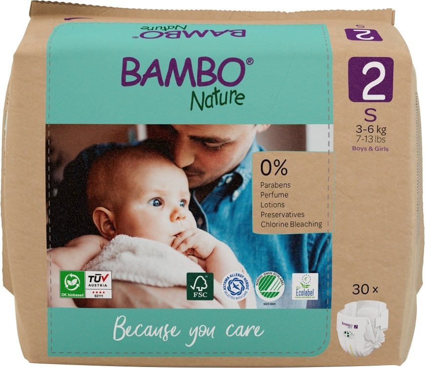 Bambo Nature Pieluszki 2 Mini 3-6 kg 30 szt.