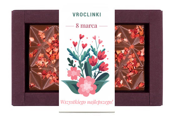 Czekolada mleczna z truskawkami - Dzień kobiet wszystkiego najlepszego