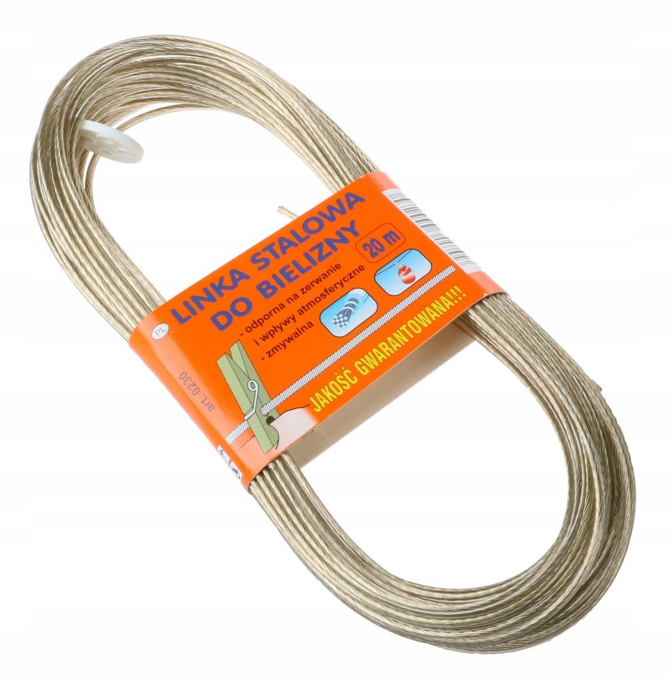Linka do bielizny 20m stalowa Polcord Extra Stron