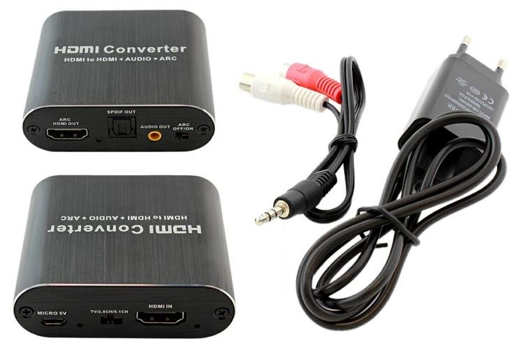 SPLITTER AUDIO HDMI Rozdzielenie Sygnału Audio czarny AK330