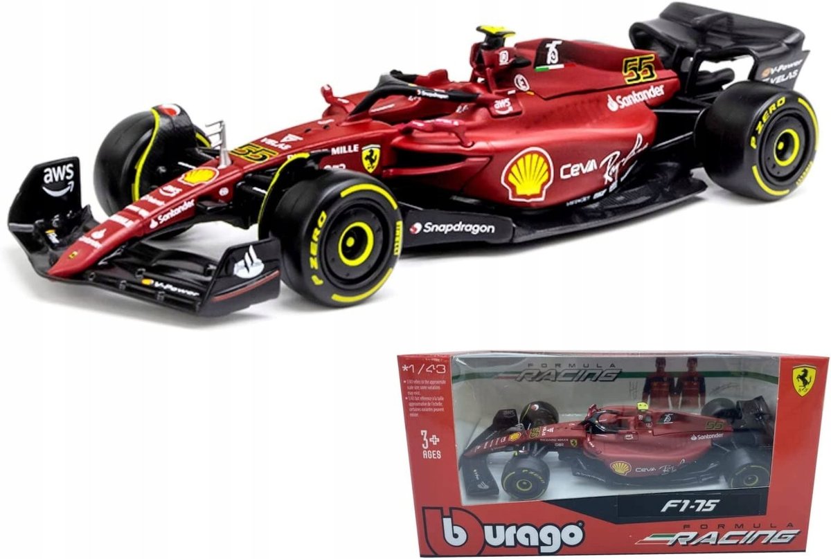 F1 Ferrari F1-75 C. Sainz #55 Bburago 1:43