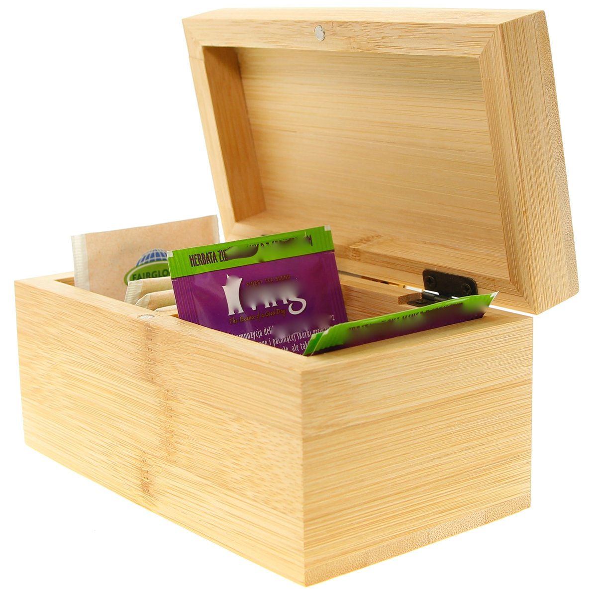 Pudełko Na Herbatę Herbaciarka 2 Przegrody Bambus
