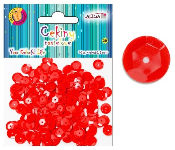 Aliga Cekiny okrągłe Pastelowe, 8mm 10g, Aliga