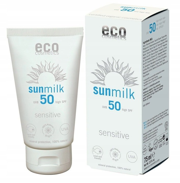 Eco Cosmetics Mleczko na słońce SPF 50 sensitive z granatem i maliną C546