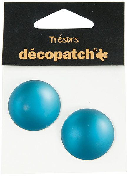 Kryształkowe Ozdoby Kaboszony Niebieskie Śr.30 Mm 2 Szt. Bj011 O, Decopatch