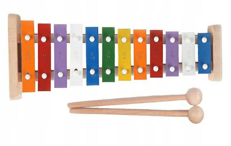 Dzwonki Chromatyczne 12-Tonowe Drewniane Kolorowe Kaja